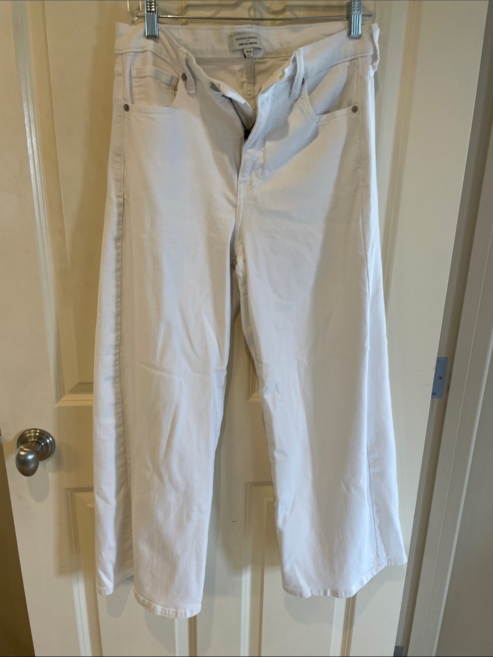 Banana Republic White Wide-Leg Cropped Jeans